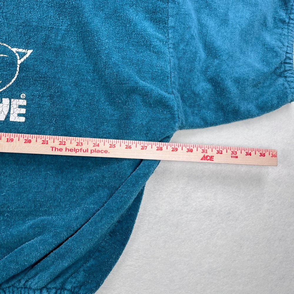 Vintage Body Alive Terry Cloth Gym Top XL Teal Blue Made in USA Bodybuilding 80s - Picture 9 of 10